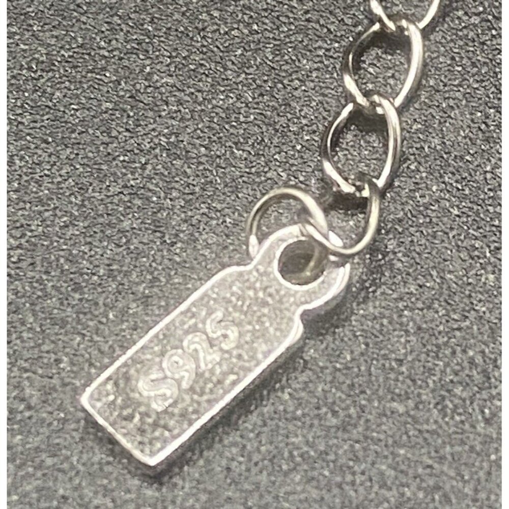 Sterling Silver Trillion CZ Necklace Gift Box NWT To My Badass Tribe  17" + 1.5" - Picture 5 of 6